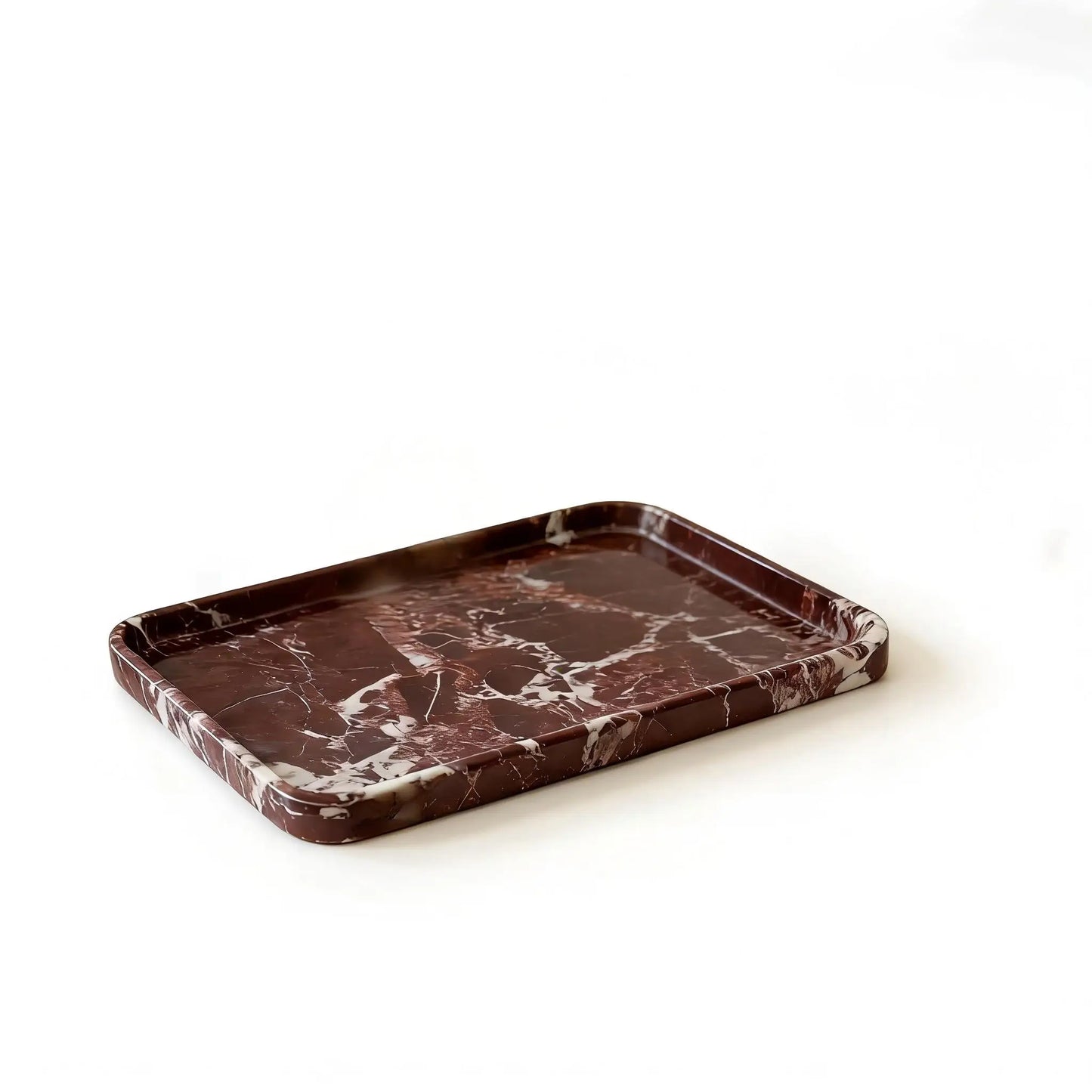 Rosa Levanto Luxurious Marble Vanity Tray, Natural Stone Rectangular Storage for Bathroom, Kitchen, Dresser & Home Decor