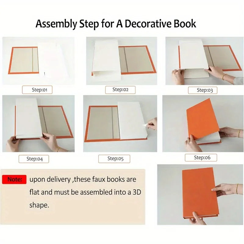 2-Piece Bohemian Style Faux Paper Book Set - Modern Minimalist Stackable Decorative Faux Books, Suitable for Home Decor
