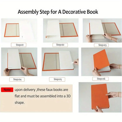 2-Piece Bohemian Style Faux Paper Book Set - Modern Minimalist Stackable Decorative Faux Books, Suitable for Home Decor