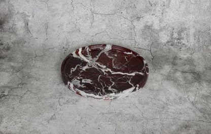 D20X2Cm Design Luxury Red round Rosa Levanto Marble Tray Holder Collection Jewellery Display Serving Tray Jewelry Storage