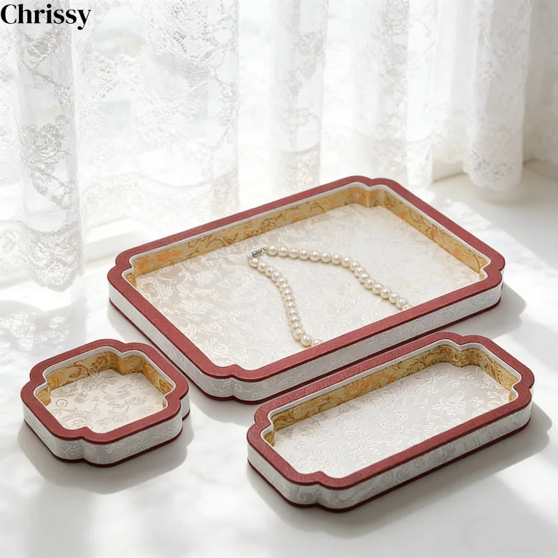 Court-Style Jewelry Storage Tray, Jade and Accessory Display Tray, Bracelet and Necklace Viewing Tray, Jewelry Display Props