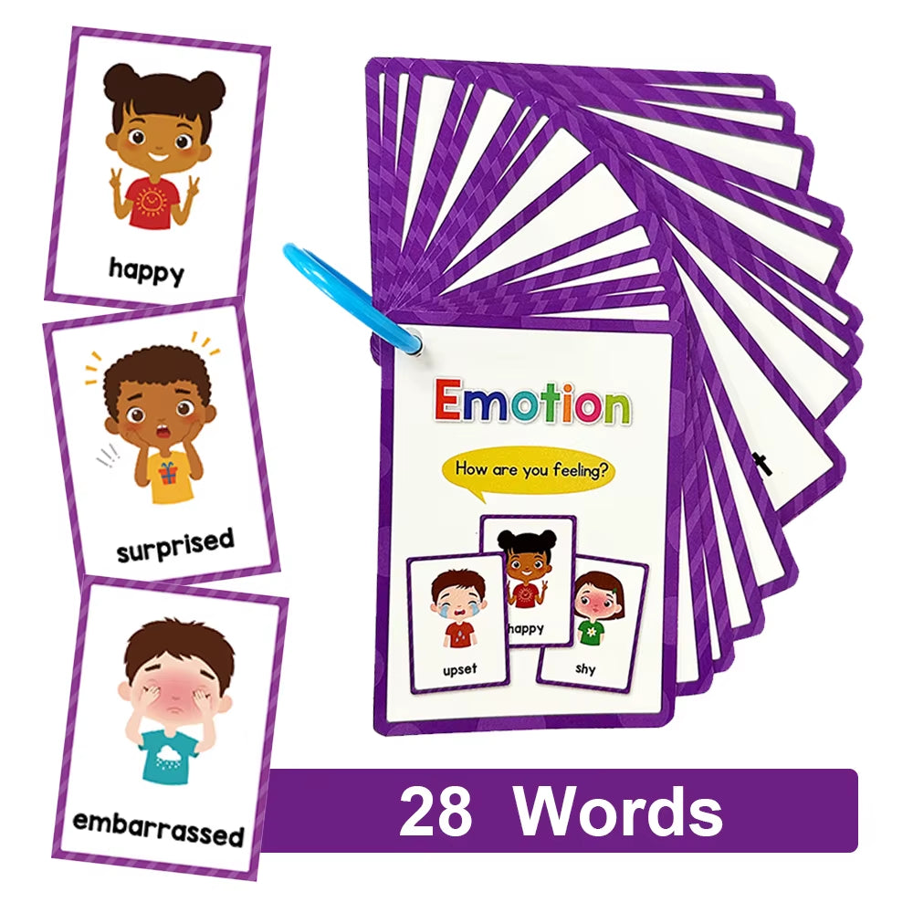 Montessori Kids English Words Learning Flashcards Early Educational Cards Classroom Supplies Kindergarten Teacher Teaching Aids