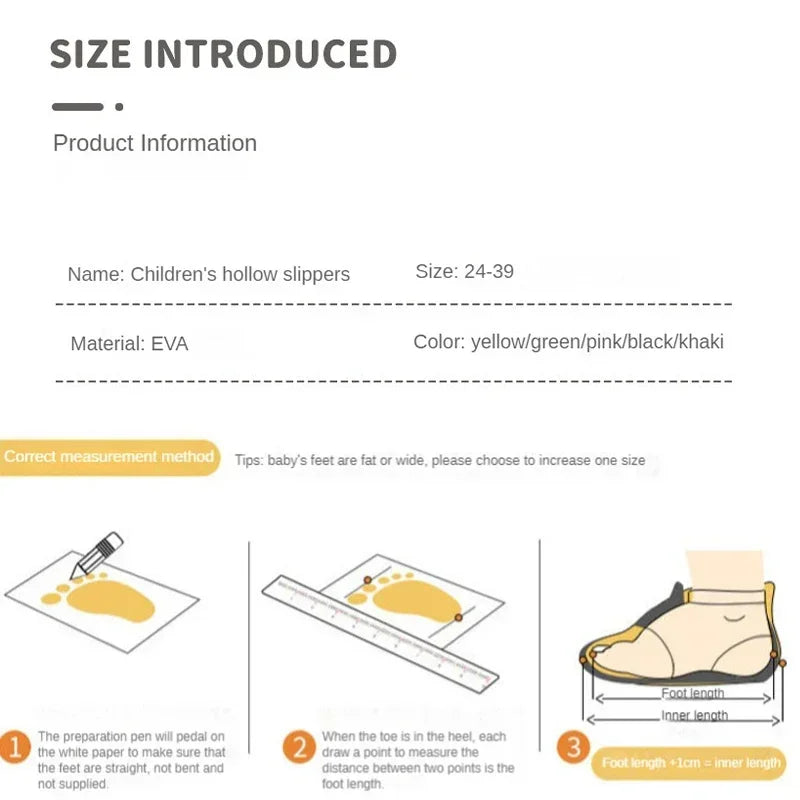 Children Slippers Boys EVA Smiling Face Bathroom Slippers Summer 2-14 Years Old Girl anti Slip Hollow Leaking Junior Footwear