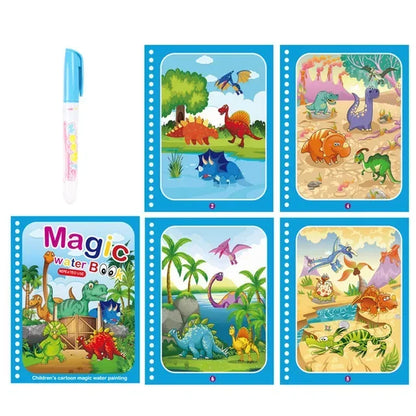 Drawing Coloring Books for Kids Magic Water Book with Pen 2 to 4 Years Old Children Learning Education Toy Baby Montessori Toys