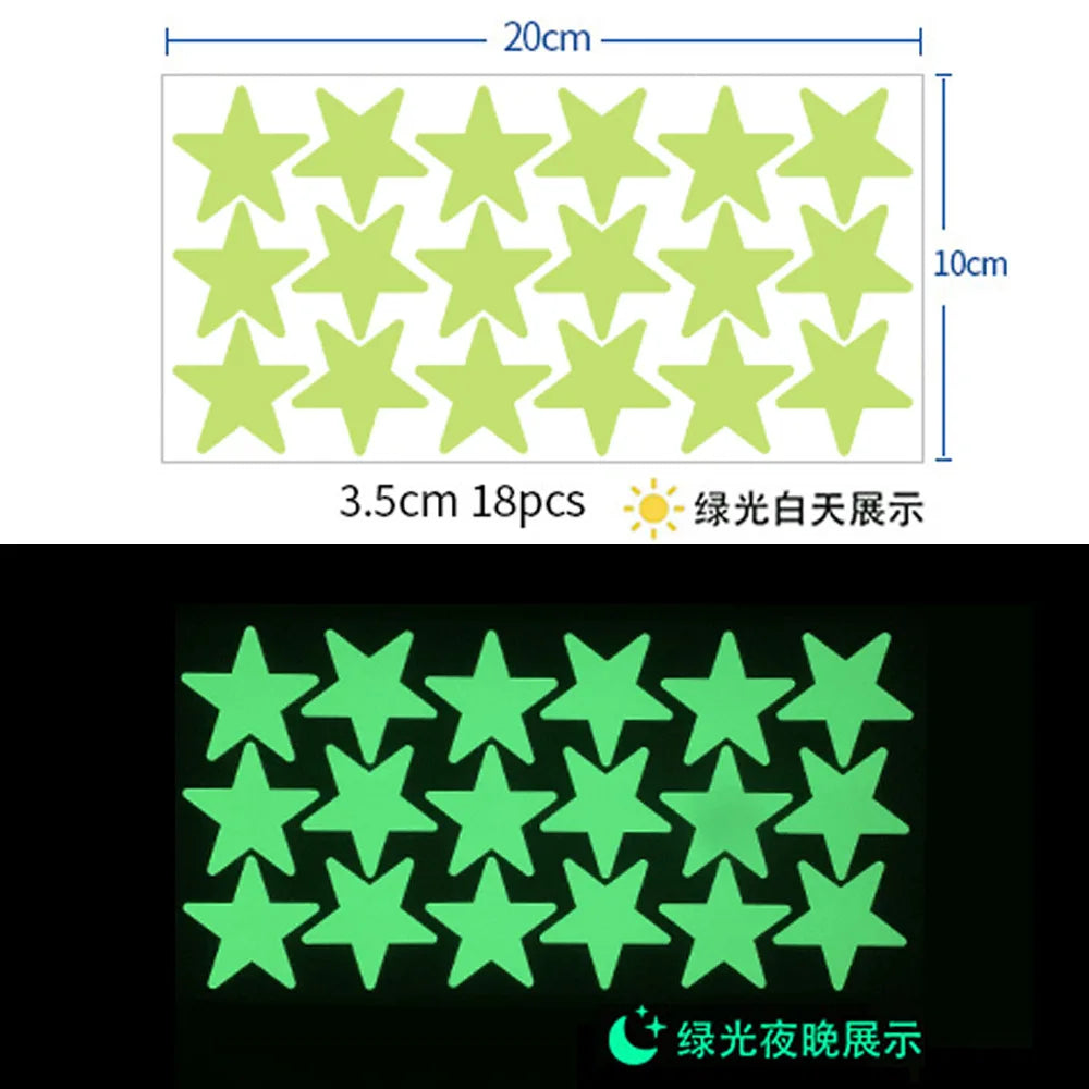 Luminous Wall Stickers for Kids Rooms Dots Stars Ceiling Wall Decals Glowing Stickers Wall Decals Glow in the Dark Home Decor