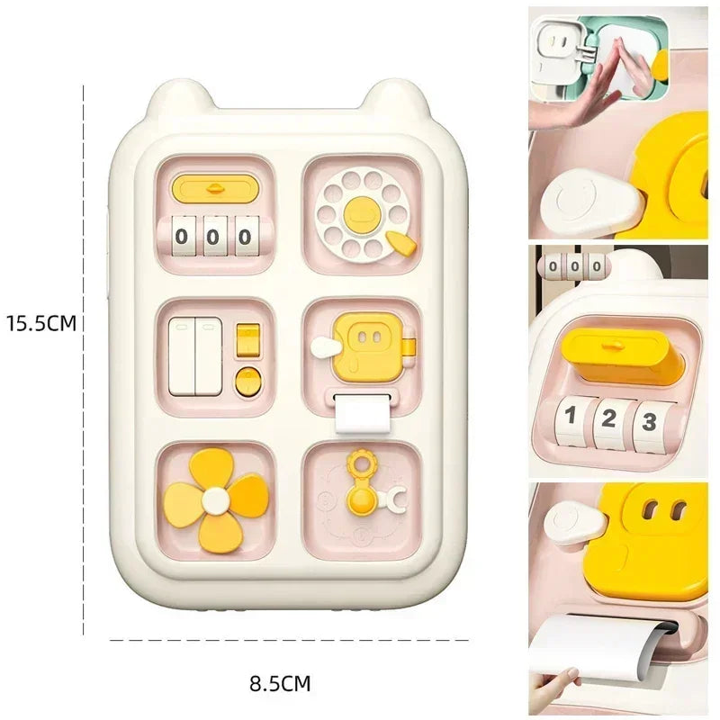 New 6 in 1 Montessori Educational Toys Sensory Busy Board Baby Practice Skills Drawer Mirror Fidget Educational Toy for Girl Boy