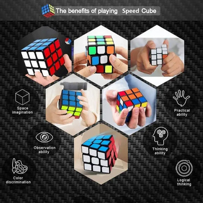 3X3 Magic Speed Cube 3X3X3 Puzzle Party Toy Professional Magic Cube 3D Smooth Puzzle Brain Teasers Twist Toys for Kids Adults