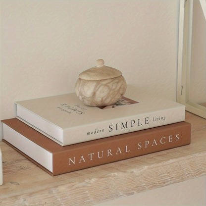 2-Piece Bohemian Style Faux Paper Book Set - Modern Minimalist Stackable Decorative Faux Books, Suitable for Home Decor