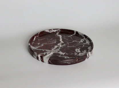 D20X2Cm Design Luxury Red round Rosa Levanto Marble Tray Holder Collection Jewellery Display Serving Tray Jewelry Storage