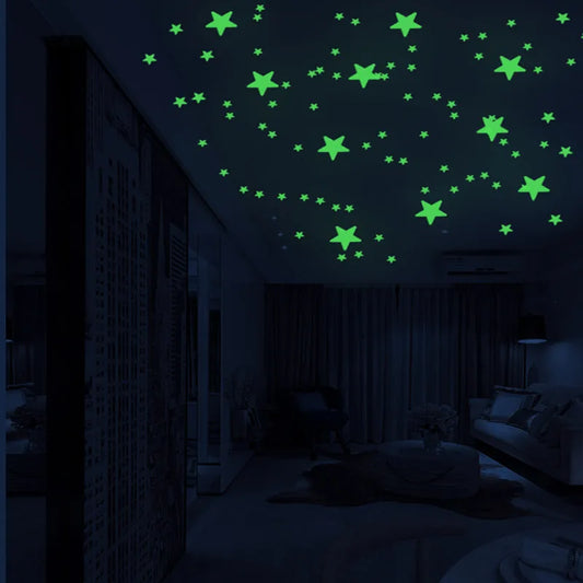 Luminous Wall Stickers for Kids Rooms Dots Stars Ceiling Wall Decals Glowing Stickers Wall Decals Glow in the Dark Home Decor