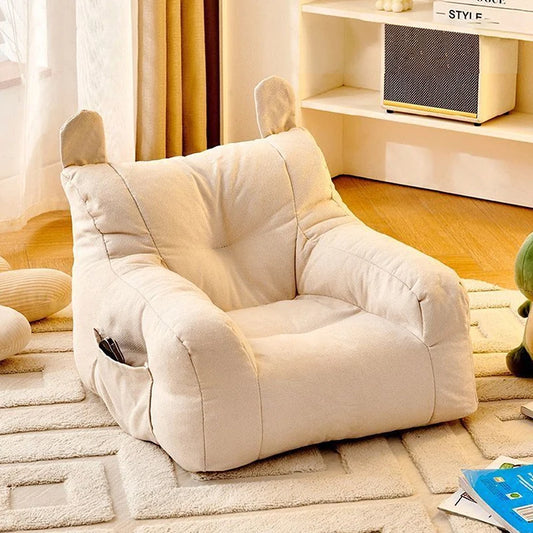Comfortable Ergonomic Lazy Sofa，Cute Bear Kids Sofa Chair for Living Room & Bedroom