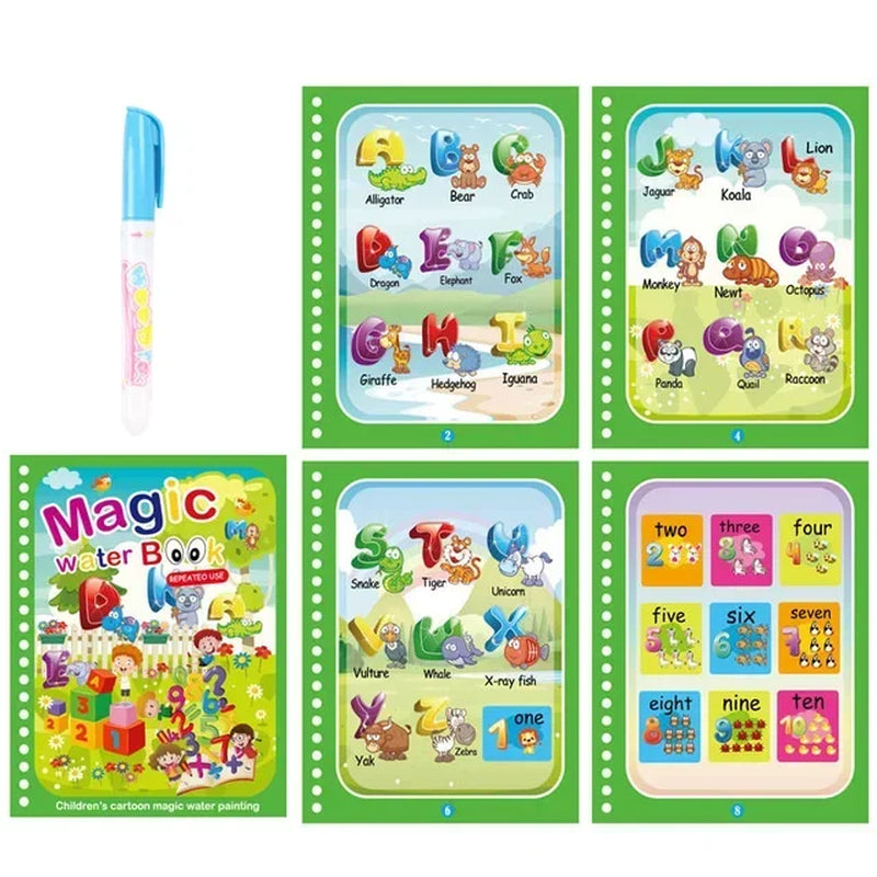 Drawing Coloring Books for Kids Magic Water Book with Pen 2 to 4 Years Old Children Learning Education Toy Baby Montessori Toys