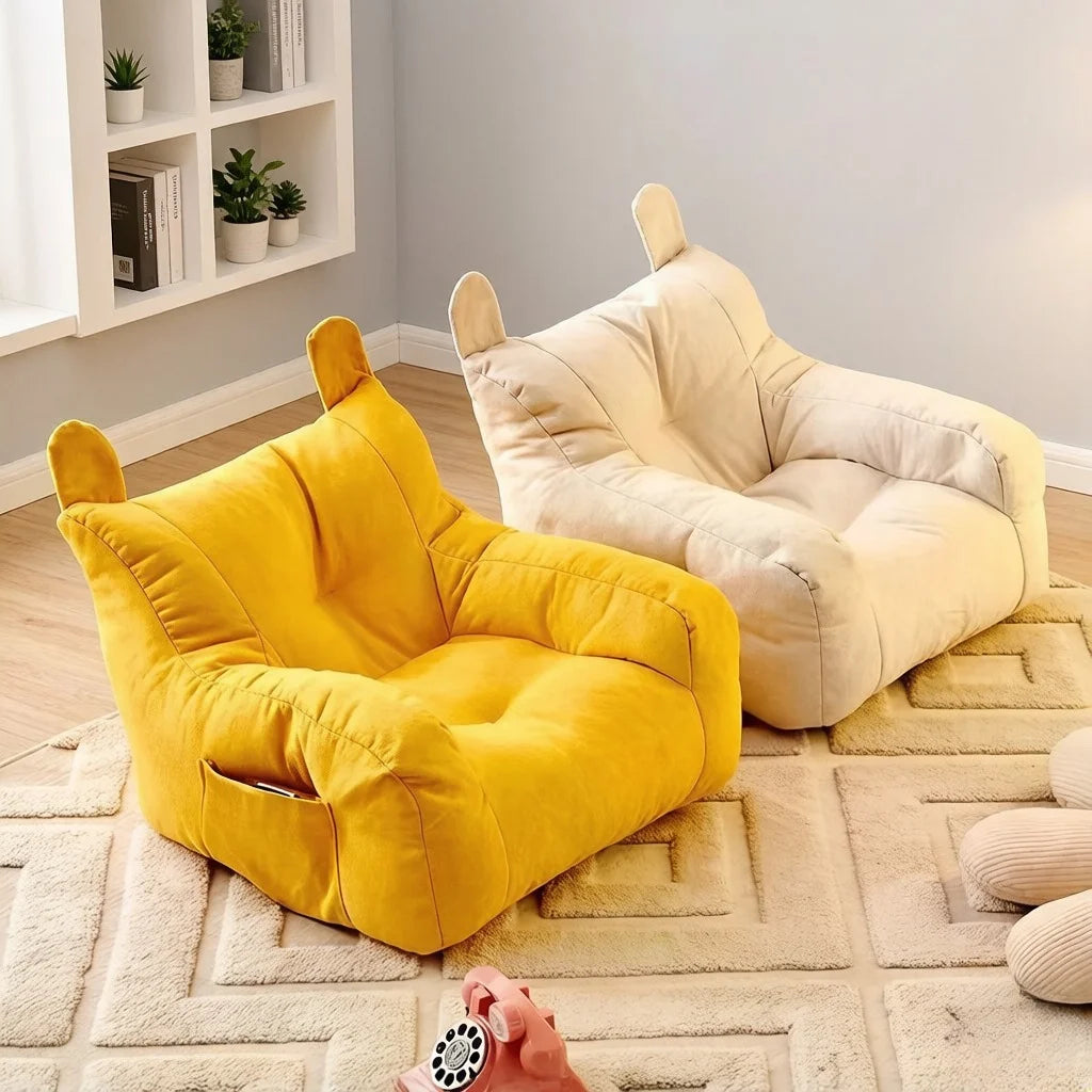 Comfortable Ergonomic Lazy Sofa，Cute Bear Kids Sofa Chair for Living Room & Bedroom