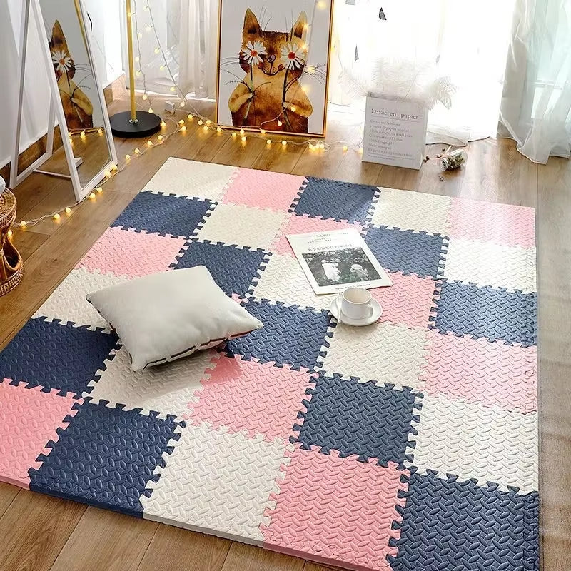 12Pcs Foam Baby Play Mat Puzzle Mat Kids Interlocking Exercise Tiles Rugs Floor Tiles Toy Carpet Soft Carpet 30*30*1Cm