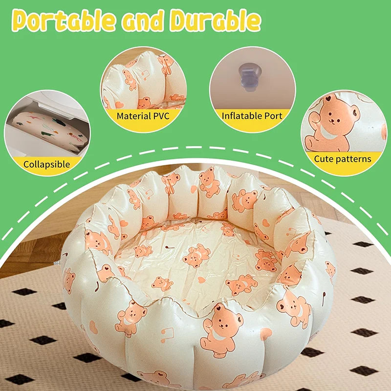 Baby PVC Inflatable Swimming Pool Portable Toy Toddler Blow up round Padding Pool Kid Fun Outdoor Play Sand/Water Fishing Toys