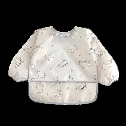 1/2PC Cute Waterproof Full Sleeve Baby Bibs Children Apron Long Sleeve Feeding Smock Kids Eating Breastplate Infant Scarf Cloth