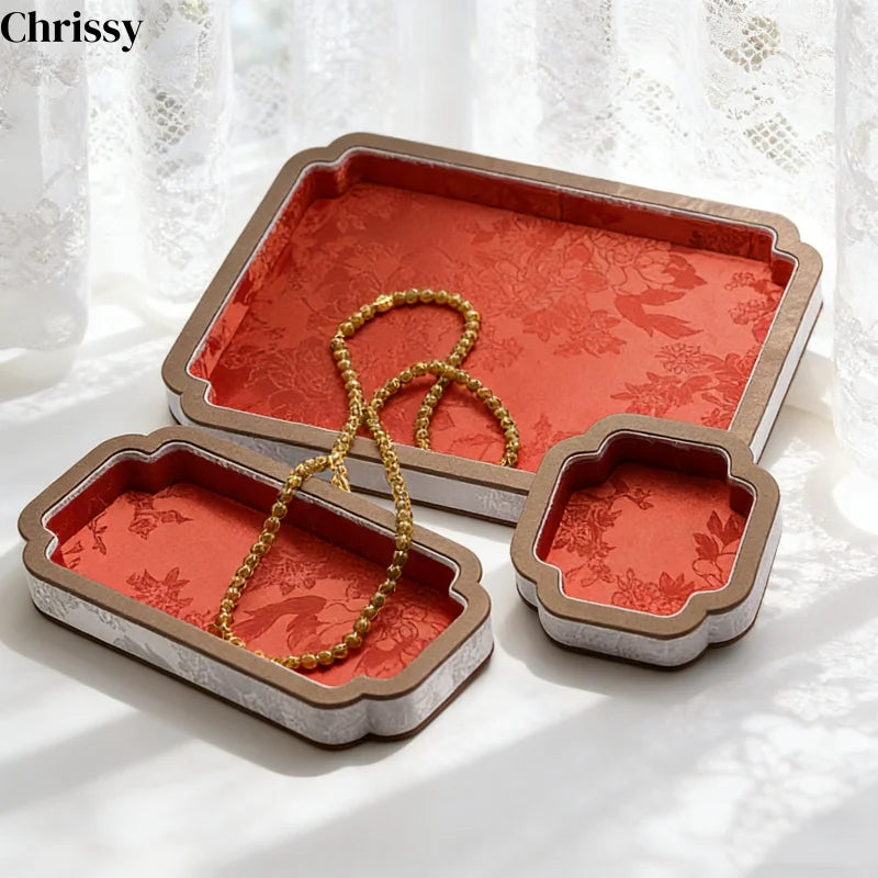 Court-Style Jewelry Storage Tray, Jade and Accessory Display Tray, Bracelet and Necklace Viewing Tray, Jewelry Display Props