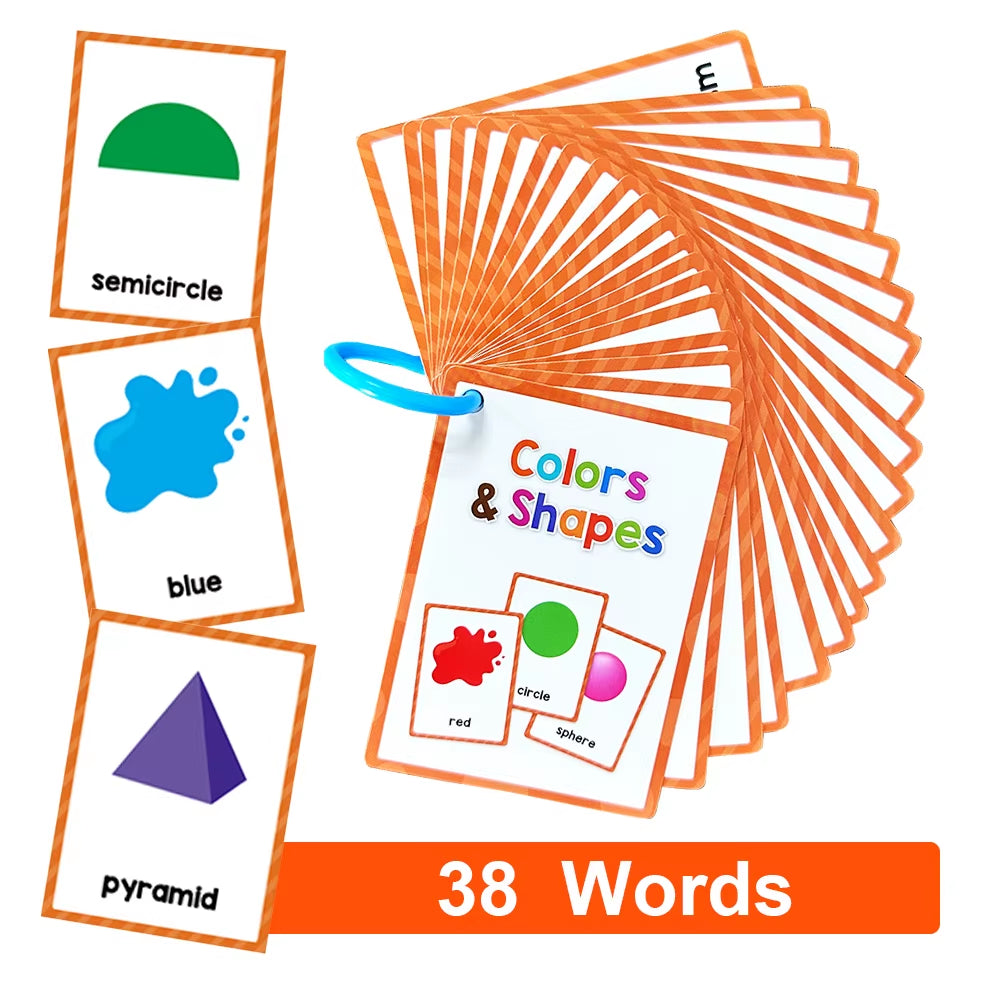 Montessori Kids English Words Learning Flashcards Early Educational Cards Classroom Supplies Kindergarten Teacher Teaching Aids