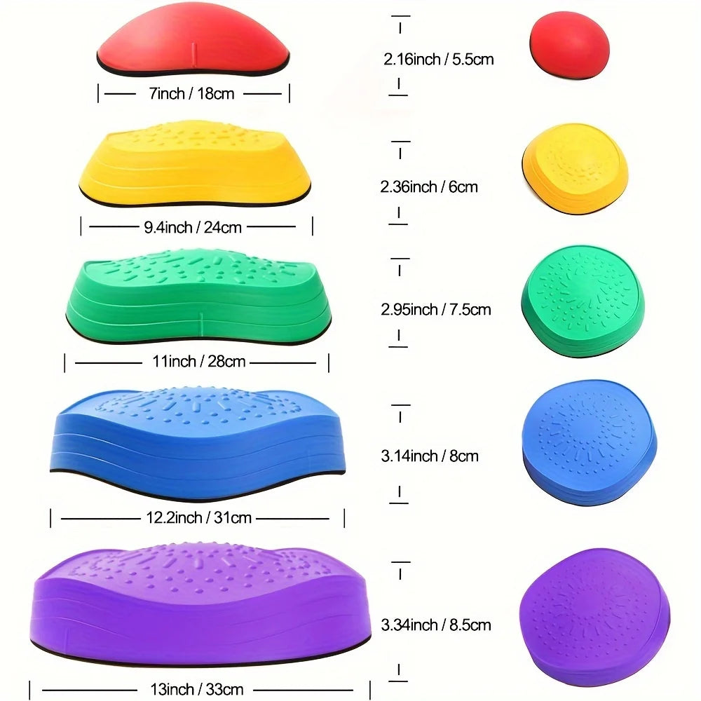 5Pcs/Set Balance Stepping Stones Toys Kids Trampling Stone Montessori Toys Tactile Sensing Sports Toys Kids Indoor Outdoor Play