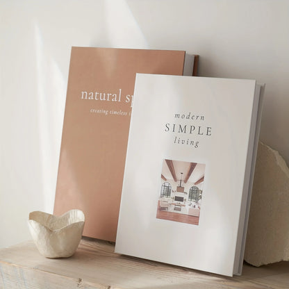 2-Piece Bohemian Style Faux Paper Book Set - Modern Minimalist Stackable Decorative Faux Books, Suitable for Home Decor