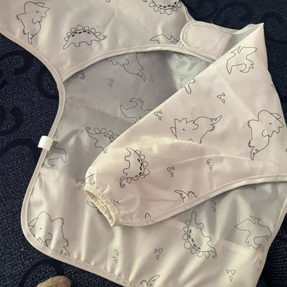 1/2PC Cute Waterproof Full Sleeve Baby Bibs Children Apron Long Sleeve Feeding Smock Kids Eating Breastplate Infant Scarf Cloth