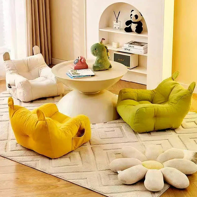 Comfortable Ergonomic Lazy Sofa，Cute Bear Kids Sofa Chair for Living Room & Bedroom