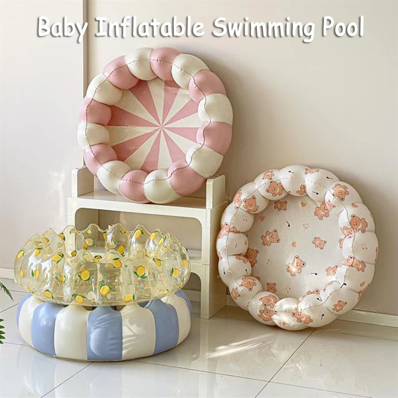 Baby PVC Inflatable Swimming Pool Portable Toy Toddler Blow up round Padding Pool Kid Fun Outdoor Play Sand/Water Fishing Toys