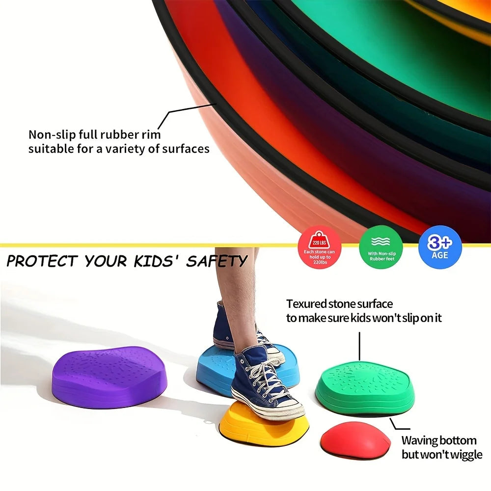 5Pcs/Set Balance Stepping Stones Toys Kids Trampling Stone Montessori Toys Tactile Sensing Sports Toys Kids Indoor Outdoor Play