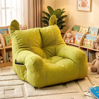 Comfortable Ergonomic Lazy Sofa，Cute Bear Kids Sofa Chair for Living Room & Bedroom