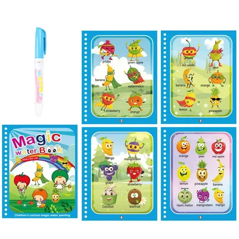 Drawing Coloring Books for Kids Magic Water Book with Pen 2 to 4 Years Old Children Learning Education Toy Baby Montessori Toys