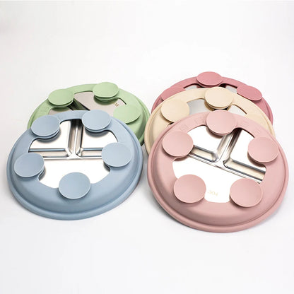New Kids Tableware - 304 Stainless Steel Divided Plate with Silicone Suction Base for Babies