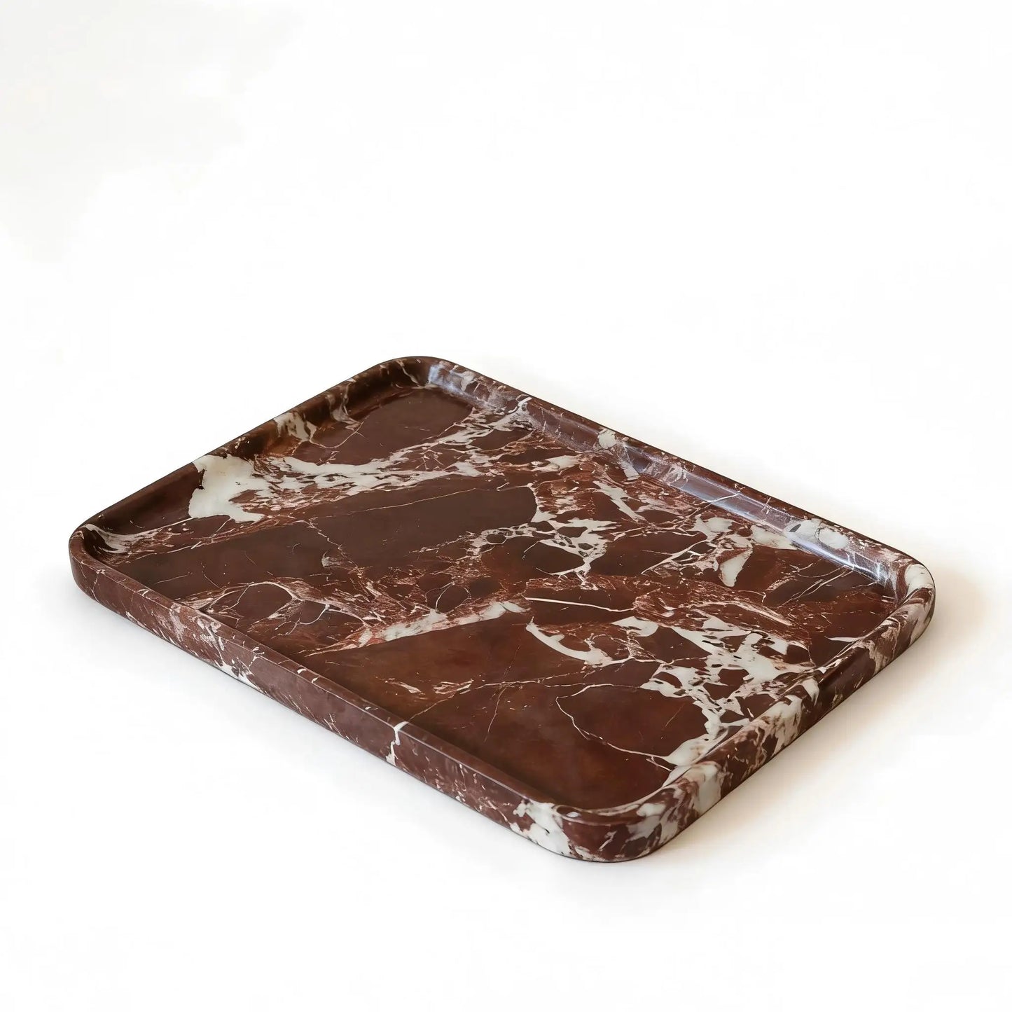 Rosa Levanto Luxurious Marble Vanity Tray, Natural Stone Rectangular Storage for Bathroom, Kitchen, Dresser & Home Decor
