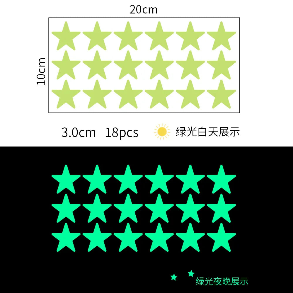 Luminous Wall Stickers for Kids Rooms Dots Stars Ceiling Wall Decals Glowing Stickers Wall Decals Glow in the Dark Home Decor