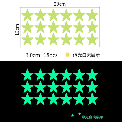 Luminous Wall Stickers for Kids Rooms Dots Stars Ceiling Wall Decals Glowing Stickers Wall Decals Glow in the Dark Home Decor